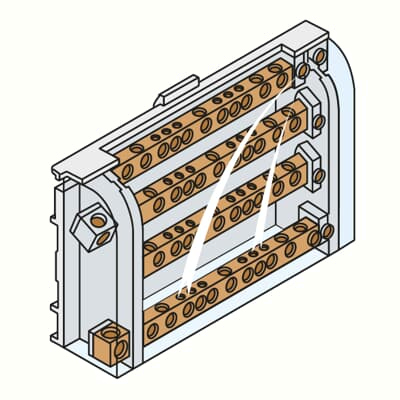 ABB-AD1027 - Distribuitor 4P, 4x12 borne, 160A, AD1027