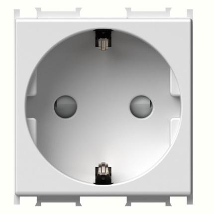 TEM-VM10PW-U - Priza Schuko 2p+e, 2 module, Alb