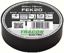 Tr.Banda Izolatoare Neagra 20M - FEK20 , 20m×18mm, PVC, 0-90°C, 40kV/mm