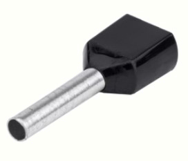 TR.E13I - Pin Terminal 2x1.5 mm2, L= 12mm, negru