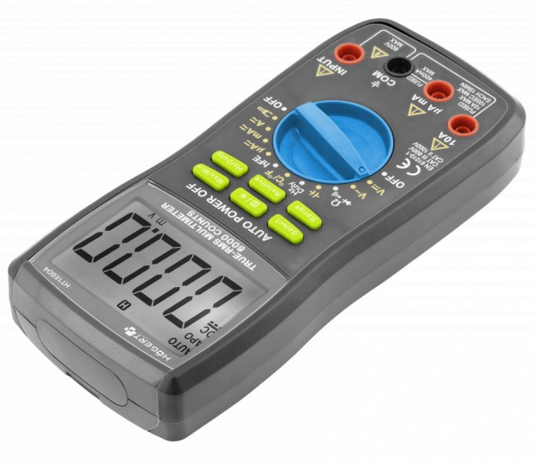 HT1E604 - Multimetru Universal Digital, 0-600V AC/DC, AC/DC Max 10A, 60 MΩ, max 60mF, 10MHz, -20ºC to +1000ºC