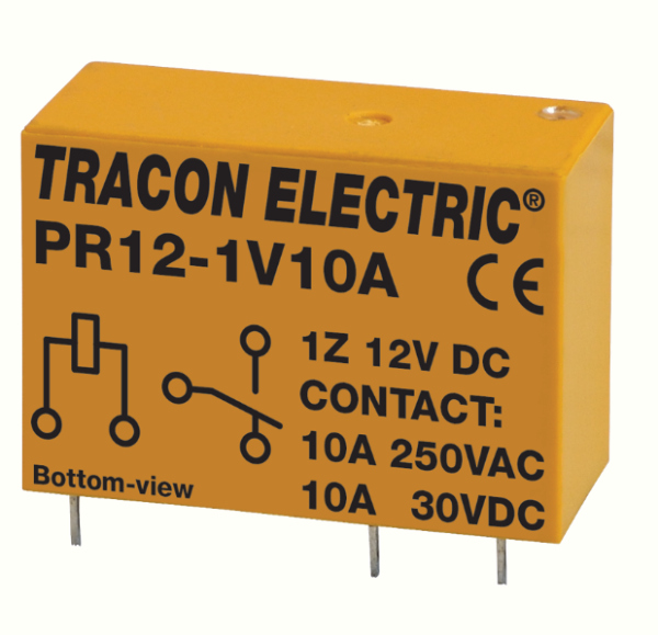 TR.PR12-1V10A - Releu Print, 12V DC / 1×CO (10A, 230V AC / 30V DC)