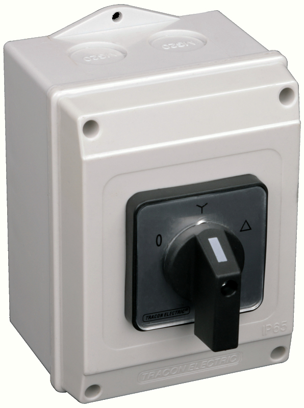 TR.TKM-20/CT65 - Intrerupator pentru motor, stea-triunghi, in carcasa, 400V, 50Hz, 20A, 5,5kW, 48×48mm, IP65