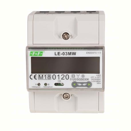 HDC-LE-03MW - Contor Sina Trif. 4M 3X80A Activ-Reactiv multi tarif, RS-485, MODBUS