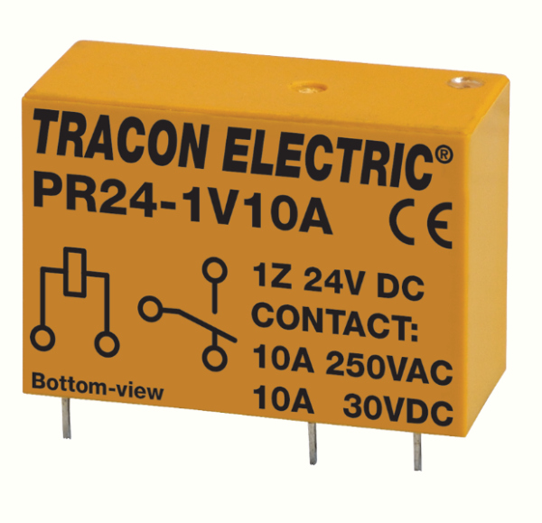 TR.PR24-1V10A - Releu Print, 24V DC / 1×CO (10A, 230V AC / 30V DC)