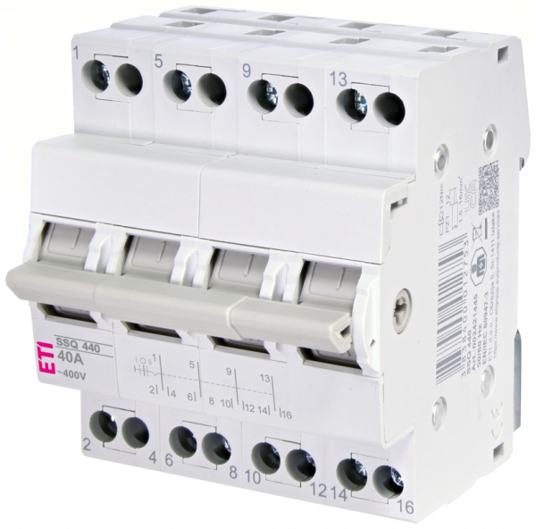 ETI-SSQ 440 - Comutator Modular 4P, 40A, 1-0-2 , 4 module